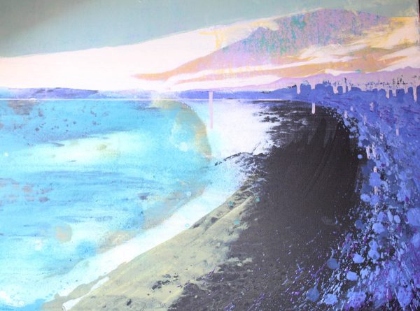 Abstract Coast 52cm x 70cm Acrylic on paper 2017 SOLD Matthew Rees Artist