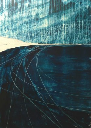 Monochrome Coast 52cm x 70cm Acrylic on paper 2018 SOLD Matthew Rees Artist
